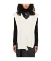 Mm6 Maison Margiela Off-white Boxy Ripped Stole In 101 Off White
