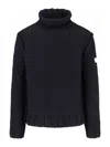 Mm6 Maison Margiela Mm6 By Maison Margiela Knitted Black Sweater With High Collar And Ribbed Finishes In Black