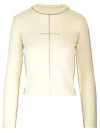 Mm6 Maison Margiela Contrasting-border Crew-neck Jumper In White