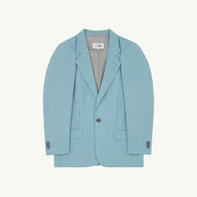 Mm6 Maison Margiela Wool Tailored Jacket In Blue