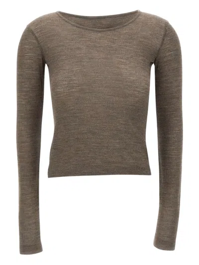 Mm6 Maison Margiela Wool T-shirt In Brown