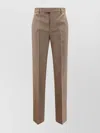 Mm6 Maison Margiela Wool Trousers With Front Crease And Pockets In Brown
