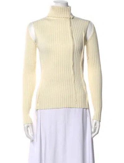 Pre-owned Mm6 Maison Margiela Wool Turtleneck Top W/ Tags In Neutrals