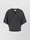 Mm6 Maison Margiela Dark Grey Wool Top In Gray