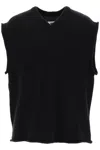 Mm6 Maison Margiela Wool Vest With Embossed Numeric Logo