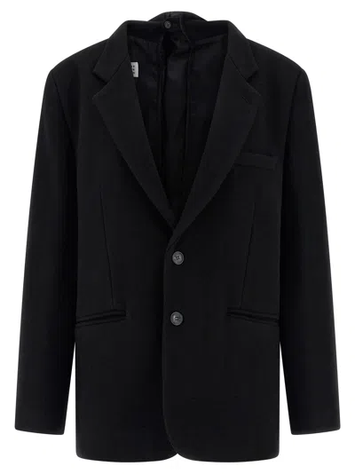 Mm6 Maison Margiela Wool With Back Panel Design Blazer In Black
