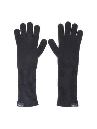 Mm6 Maison Margiela Wool-blend Knit Gloves In Black