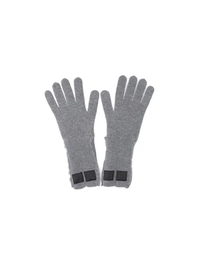 Mm6 Maison Margiela Wool-blend Knit Gloves In Grey