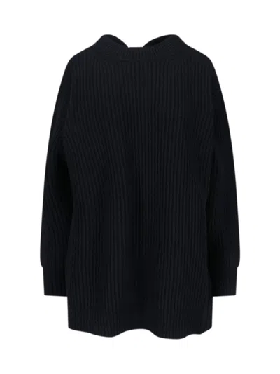 Mm6 Maison Margiela Wool-blend Knit Sweater In Black
