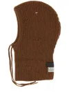 Mm6 Maison Margiela Wool Blend Balaclava With Distressed Effect In Brown
