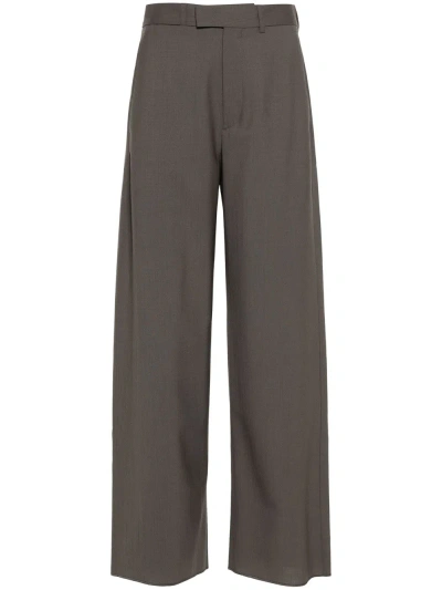 Mm6 Maison Margiela Wrap-design Wool Trousers In Grey