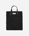 Mm6 Maison Margiela Wrinkle Fabric Large Shopping Bag In Black