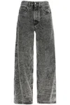 Mm6 Maison Margiela Logo Patch Wide Leg Jeans In Grey