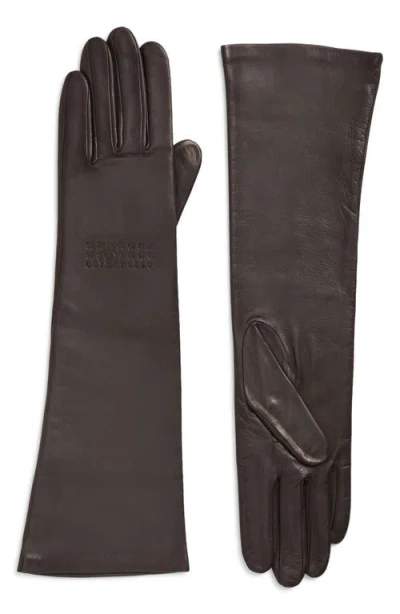 Mm6 Maison Margiela X Agnelle Leather Gloves In Brown