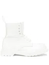 Mm6 Maison Margiela 1460 Lace-up Ankle Boots In White Leather In White