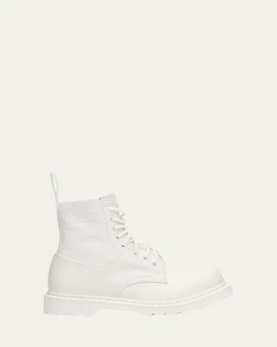 Mm6 Maison Margiela X Dr. Martens 1460 Twisted And Reimagined Leather Combat Boots In White