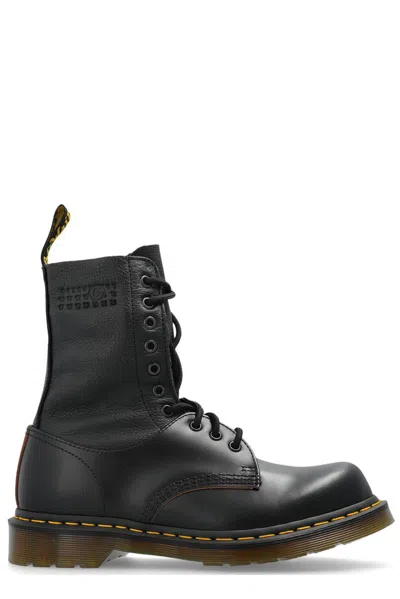 Mm6 Maison Margiela X Dr. Martens 10 Eye Twisted And Reimagined Womens In Black