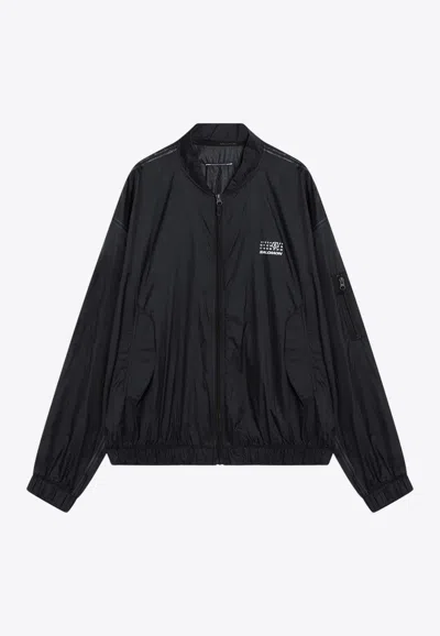 Mm6 Maison Margiela X Salomon Logo Print Windbreaker Jacket In Blue