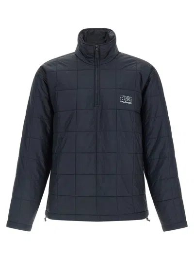 Mm6 Maison Margiela Salomon Collaboration High Collar Quilted Jacket In Blue