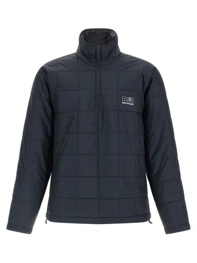 Mm6 Maison Margiela Salomon Collaboration High Collar Quilted Jacket In Blue