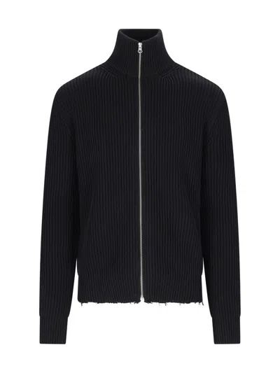 Mm6 Maison Margiela X Salomon Ribbed Knit Sports Jacket In Black