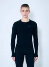 Mm6 Maison Margiela Textured Long-sleeved Top In Black