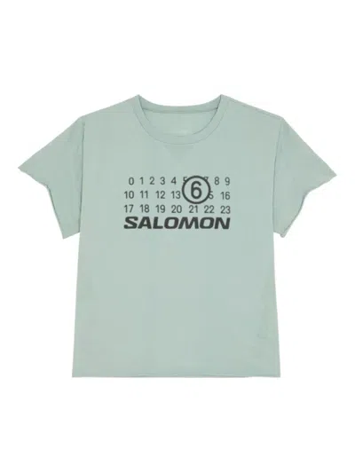 Mm6 Maison Margiela X Salomon X Salomon Logo T-shirt In Green