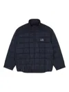 Mm6 Maison Margiela Quilted Jacket With High Collar And Cuffs In Blue