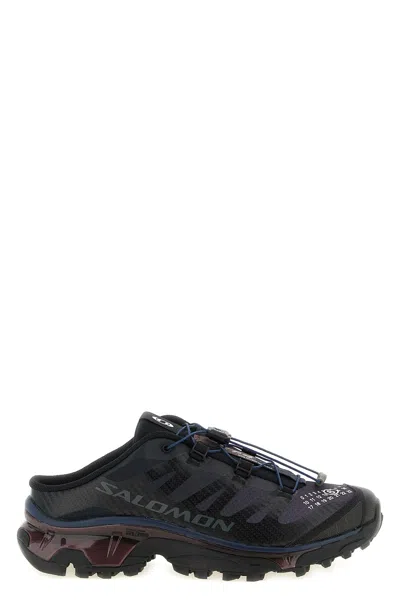 Mm6 Maison Margiela Mesh Salomon Xt4 Slides Rubber Sole In Black