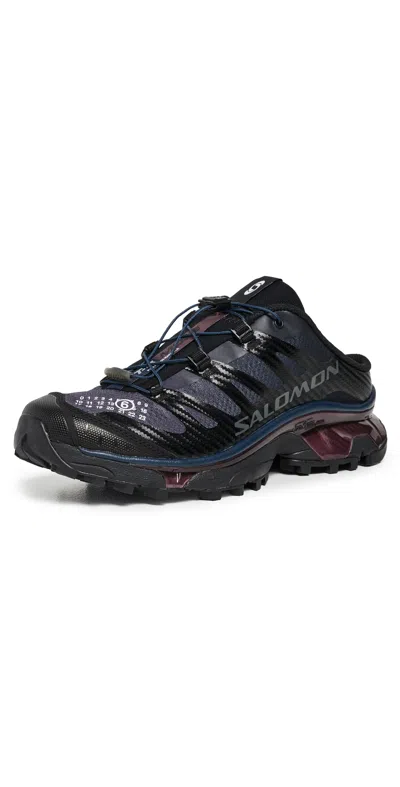 Mm6 Maison Margiela Mesh Salomon Xt4 Slides Rubber Sole In Black