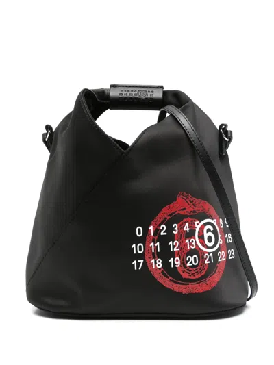 Mm6 Maison Margiela Year Of The Snake Japanese Shoulder Bag In Black