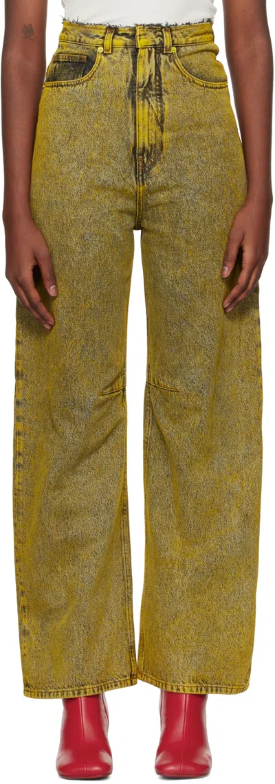 Mm6 Maison Margiela Yellow 5-pocket Jeans In 961 Yellow