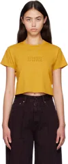 Mm6 Maison Margiela Cropped T-shirt In Yellow