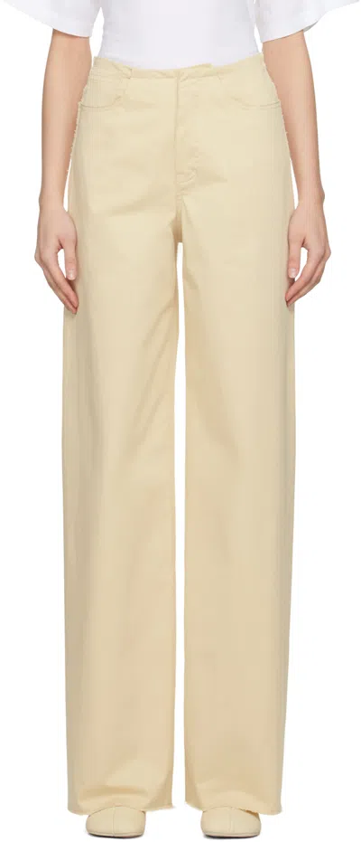 Mm6 Maison Margiela Yellow Five-pocket Trousers In 107 Pale Yellow
