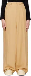 Mm6 Maison Margiela Yellow Fluid Viscose Twill 5 Pocket Trousers In 113 Yellow
