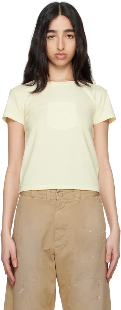 Mm6 Maison Margiela Yellow Heavy Cotton Jersey T-shirt In 151 Vanilla Yellow