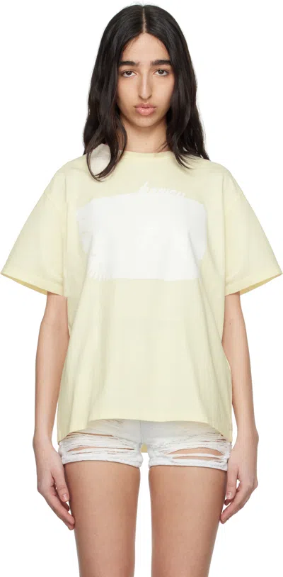Mm6 Maison Margiela Yellow Heavy Cotton Jersey T-shirt In 151 Vanilla Yellow