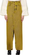Mm6 Maison Margiela Yellow Long Denim Maxi Skirt In 961 Yellow
