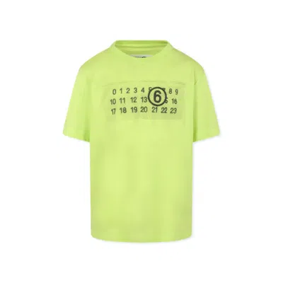 Mm6 Maison Margiela Kids' Short-sleeved T-shirt In Yellow