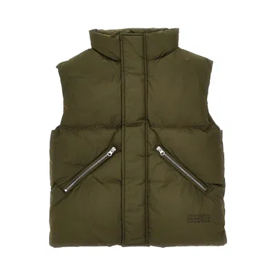 Mm6 Maison Margiela Ylon Padded Vest Kids In Green