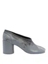 Mm6 Maison Margiela Stylish Block Heel Round Toe Pumps In Gray
