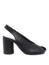Mm6 Maison Margiela Block Heel Leather Open Toe Sandals