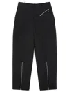 Mm6 Maison Margiela Pantalone Black Wool Blend Twill Pant With Zippered Ankle In Black