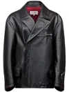 Mm6 Maison Margiela Woman Jacket Black Size 6 Cow Leather In Schwarz