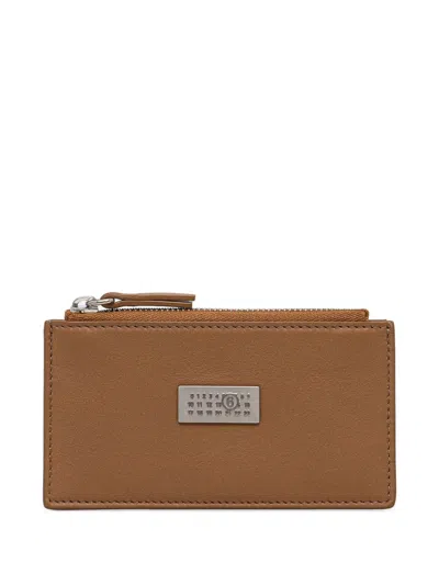 Mm6 Maison Margiela Zip-fastening Cardholder In Brown