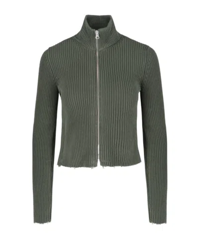 Mm6 Maison Margiela Zip-fastening High-neck Cardigan In Black