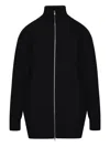 Mm6 Maison Margiela Zip-front Ribbed Jacket In Black