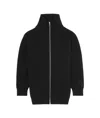 Mm6 Maison Margiela Zip-front Ribbed Jacket In Black