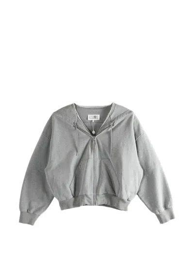 Mm6 Maison Margiela Zip Hoodie In Gray