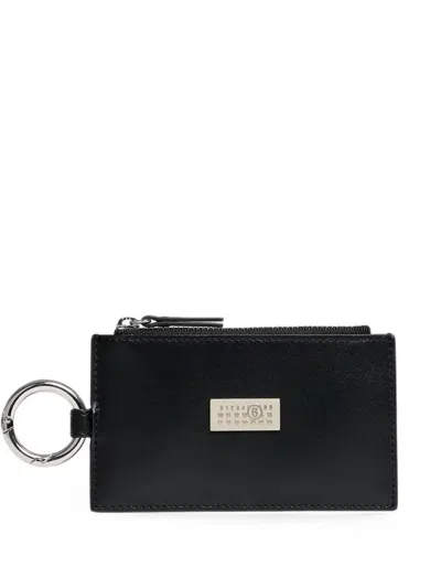 Mm6 Maison Margiela Zip Mini Wallet In Black